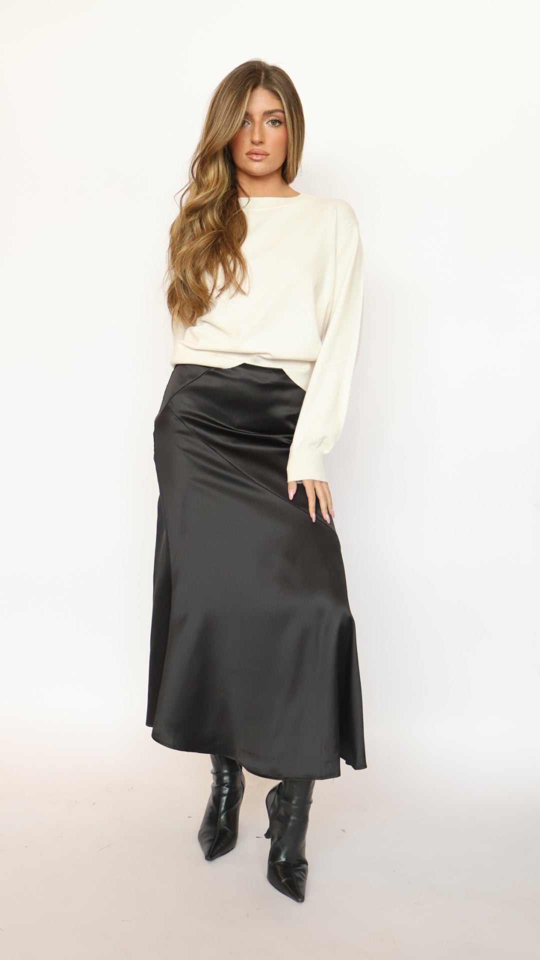 Satin Midi Skirt