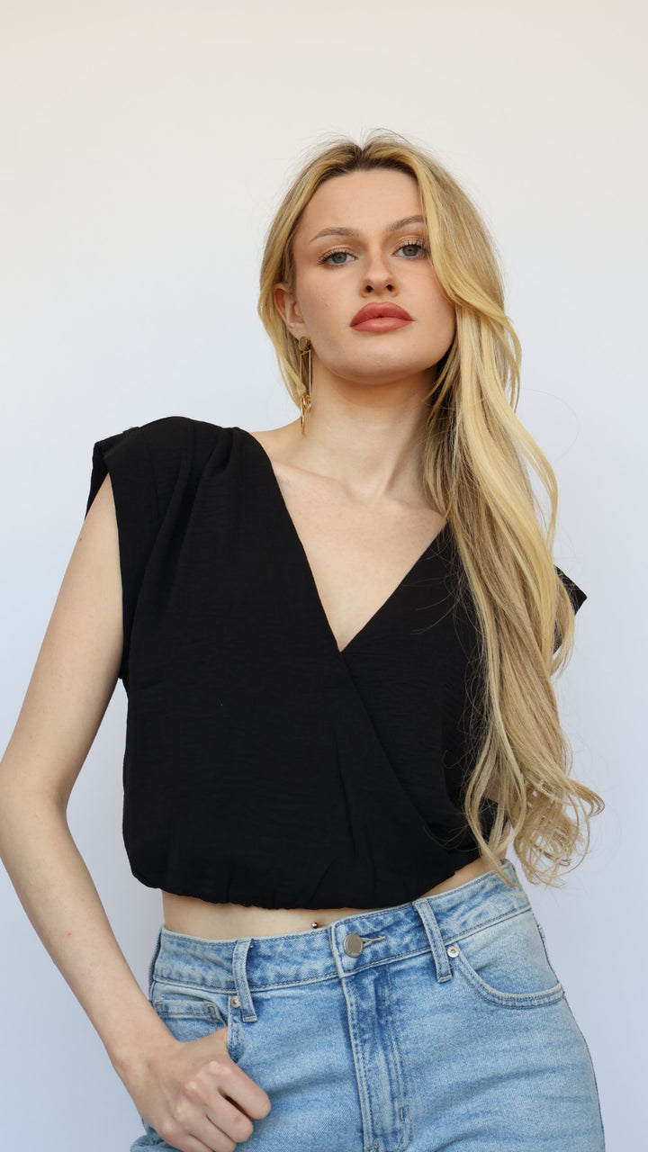 Emmie Crop V Neck Top