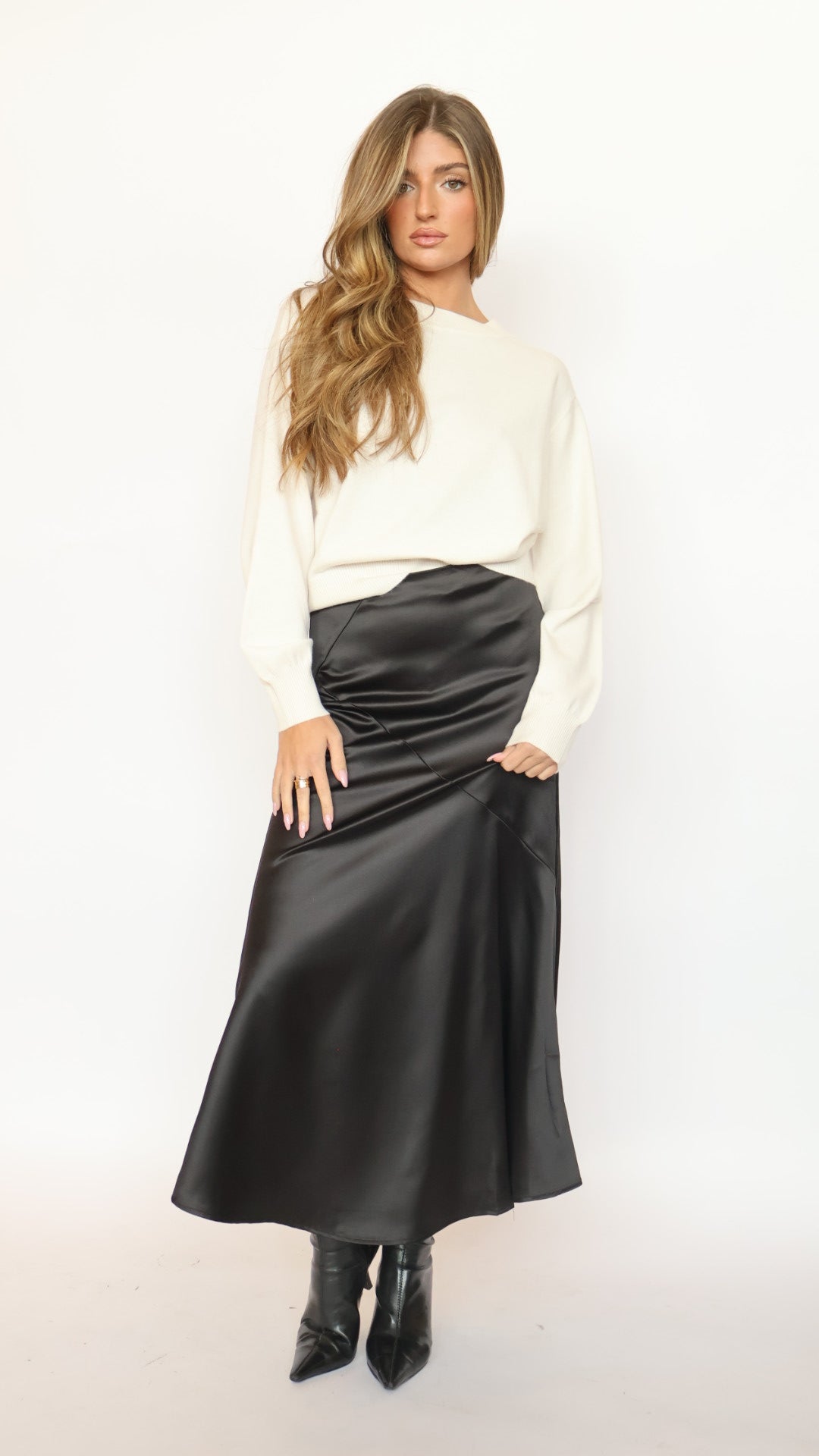 Satin Midi Skirt