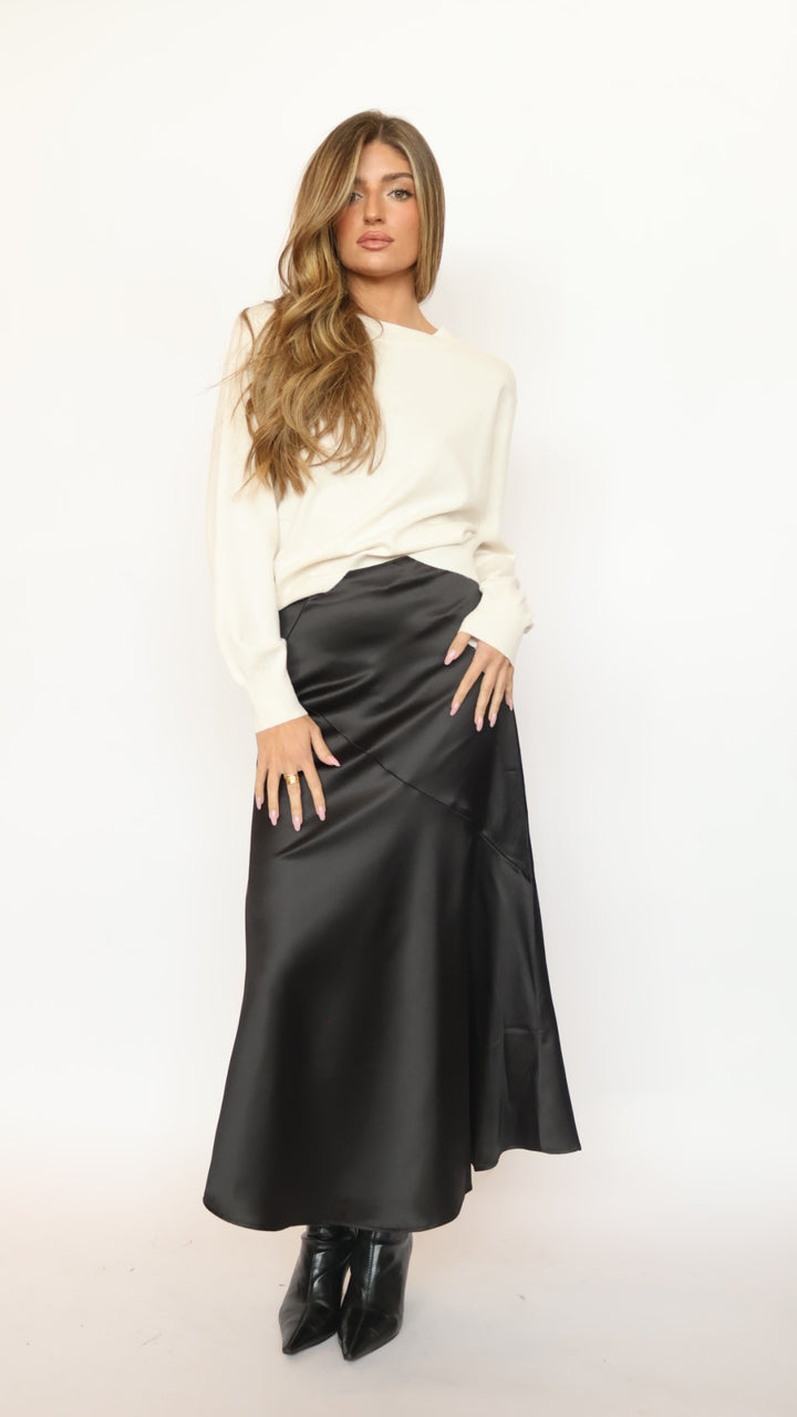 Satin Midi Skirt