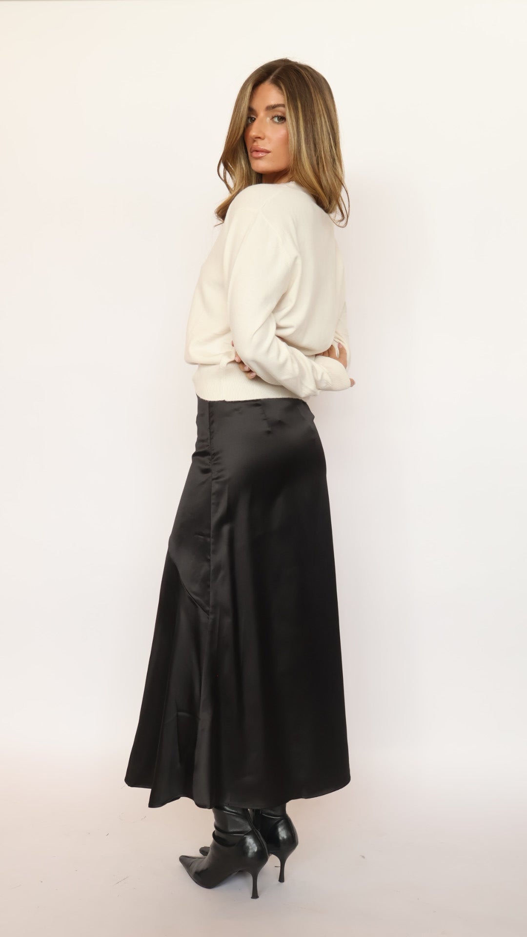 Satin Midi Skirt