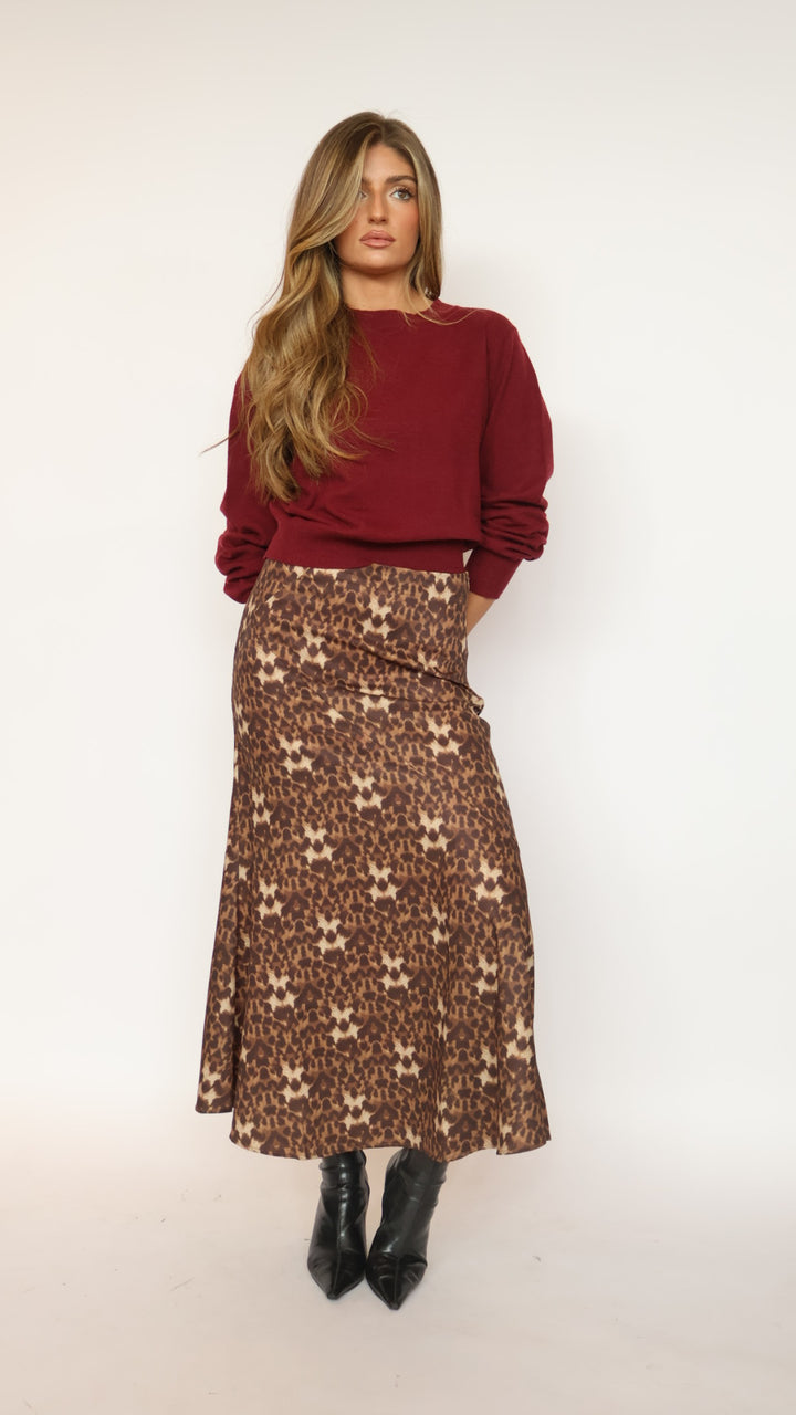 Leopard Midi Skirt