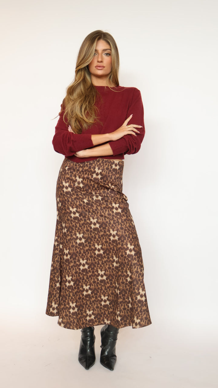 Leopard Midi Skirt