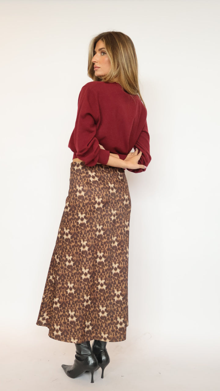 Leopard Midi Skirt