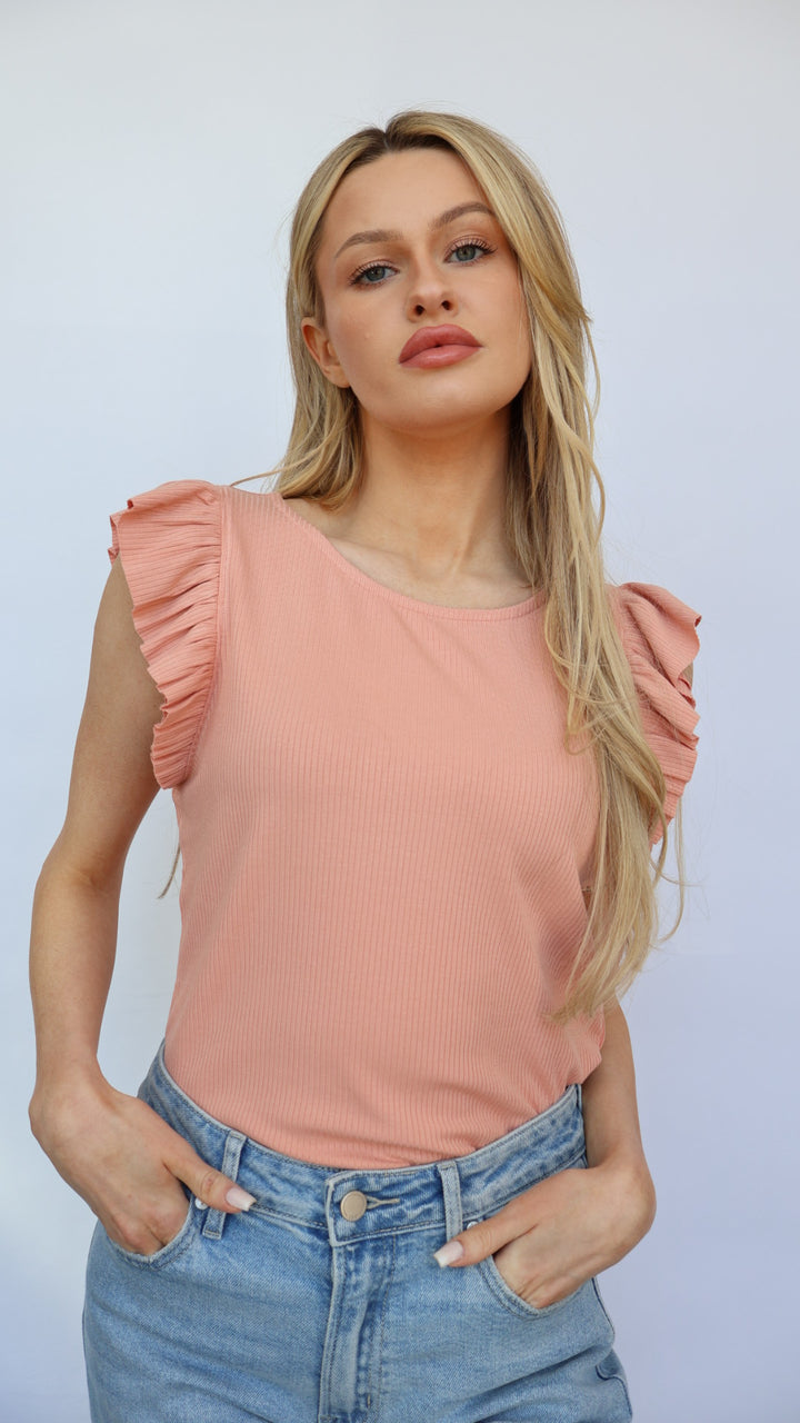 Akiko Ruffle Sleeve Tank