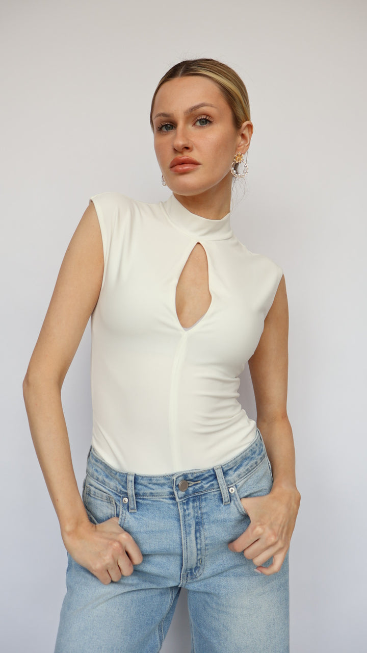 Sleeveless Mock Neck Top