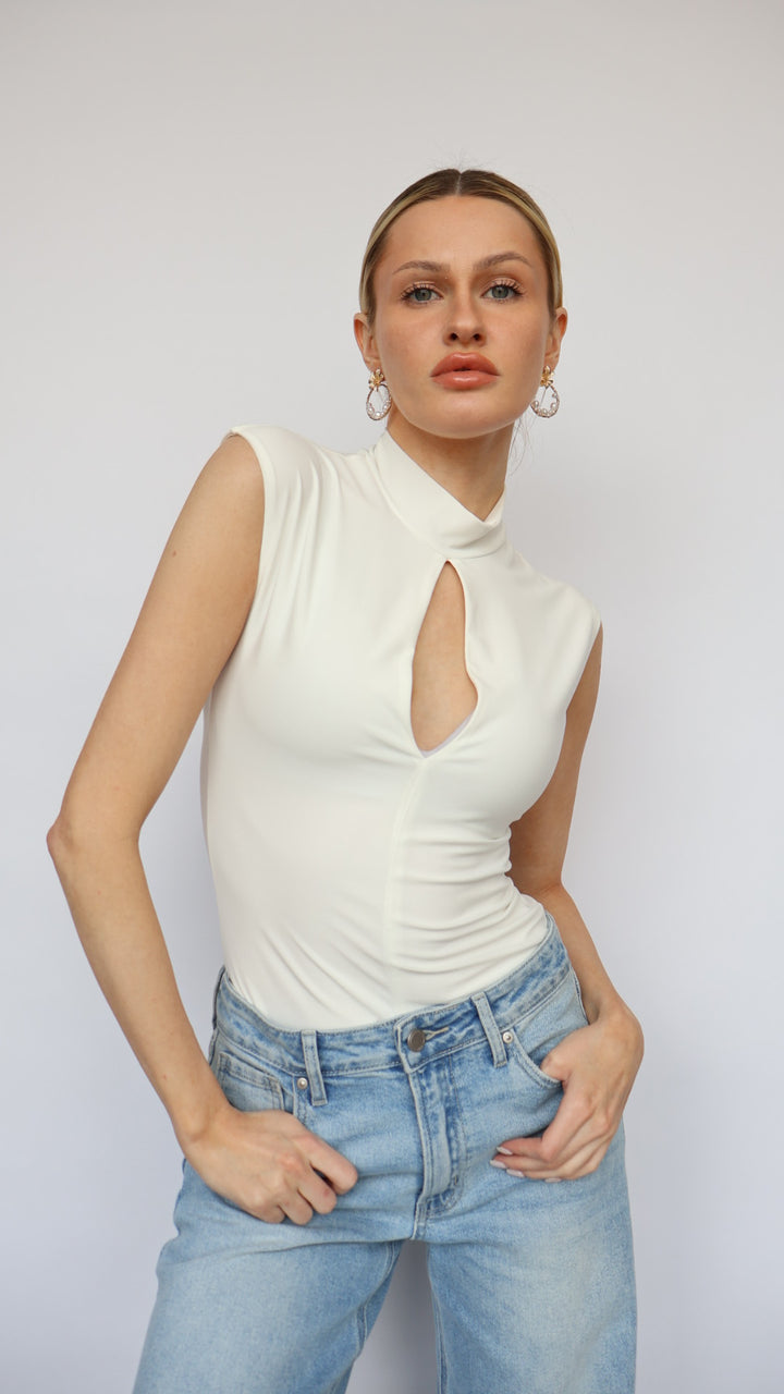 Sleeveless Mock Neck Top