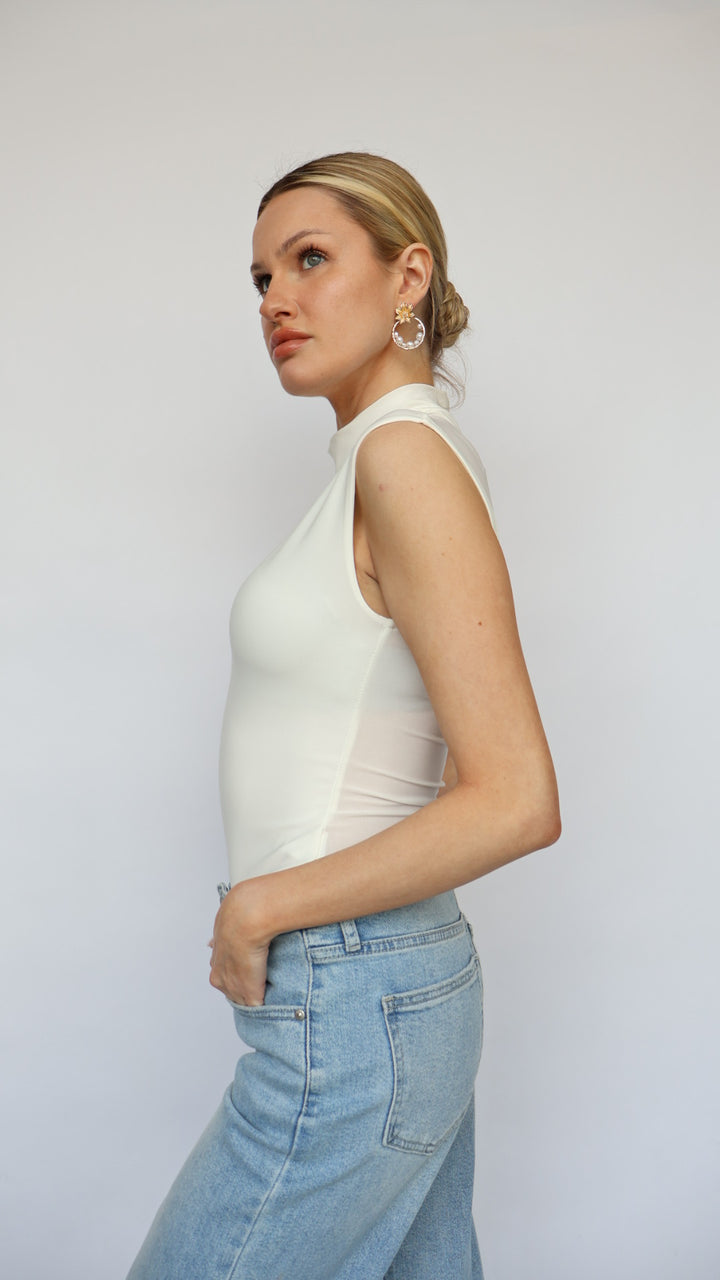 Sleeveless Mock Neck Top