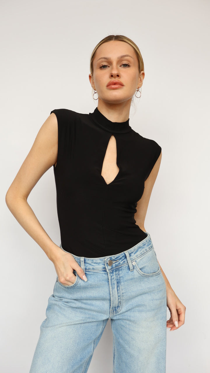 Sleeveless Mock Neck Top