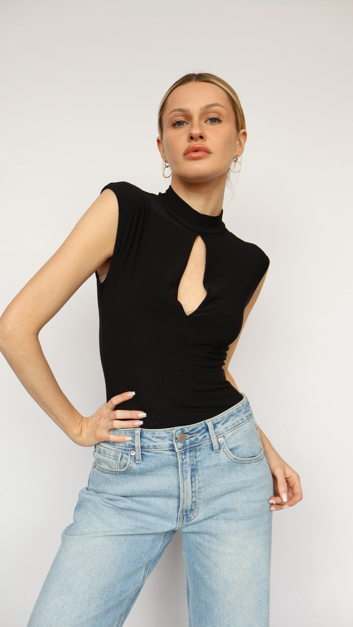 Sleeveless Mock Neck Top