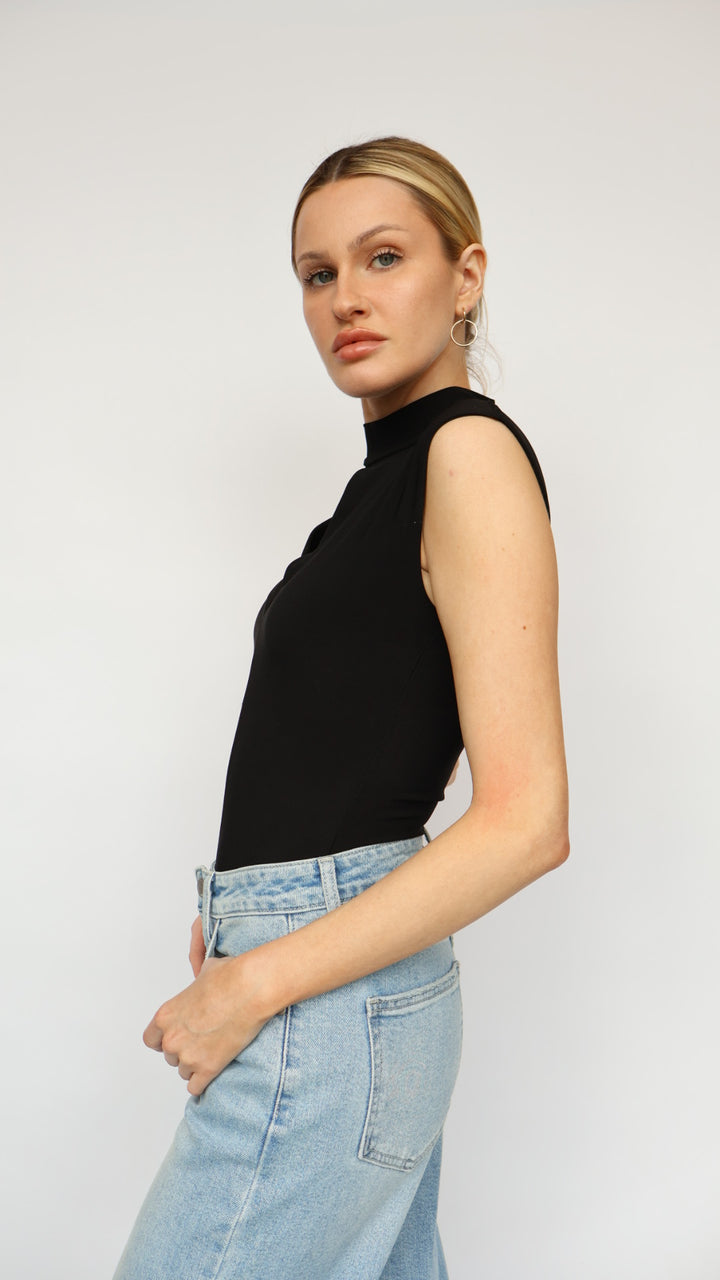 Sleeveless Mock Neck Top