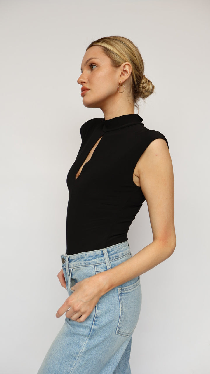 Sleeveless Mock Neck Top