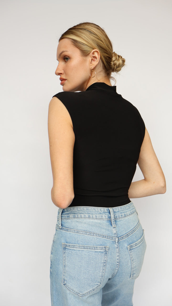 Sleeveless Mock Neck Top