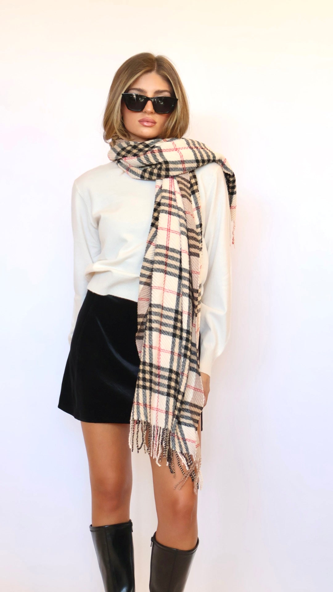 Plaid Oversized Winter Scarf