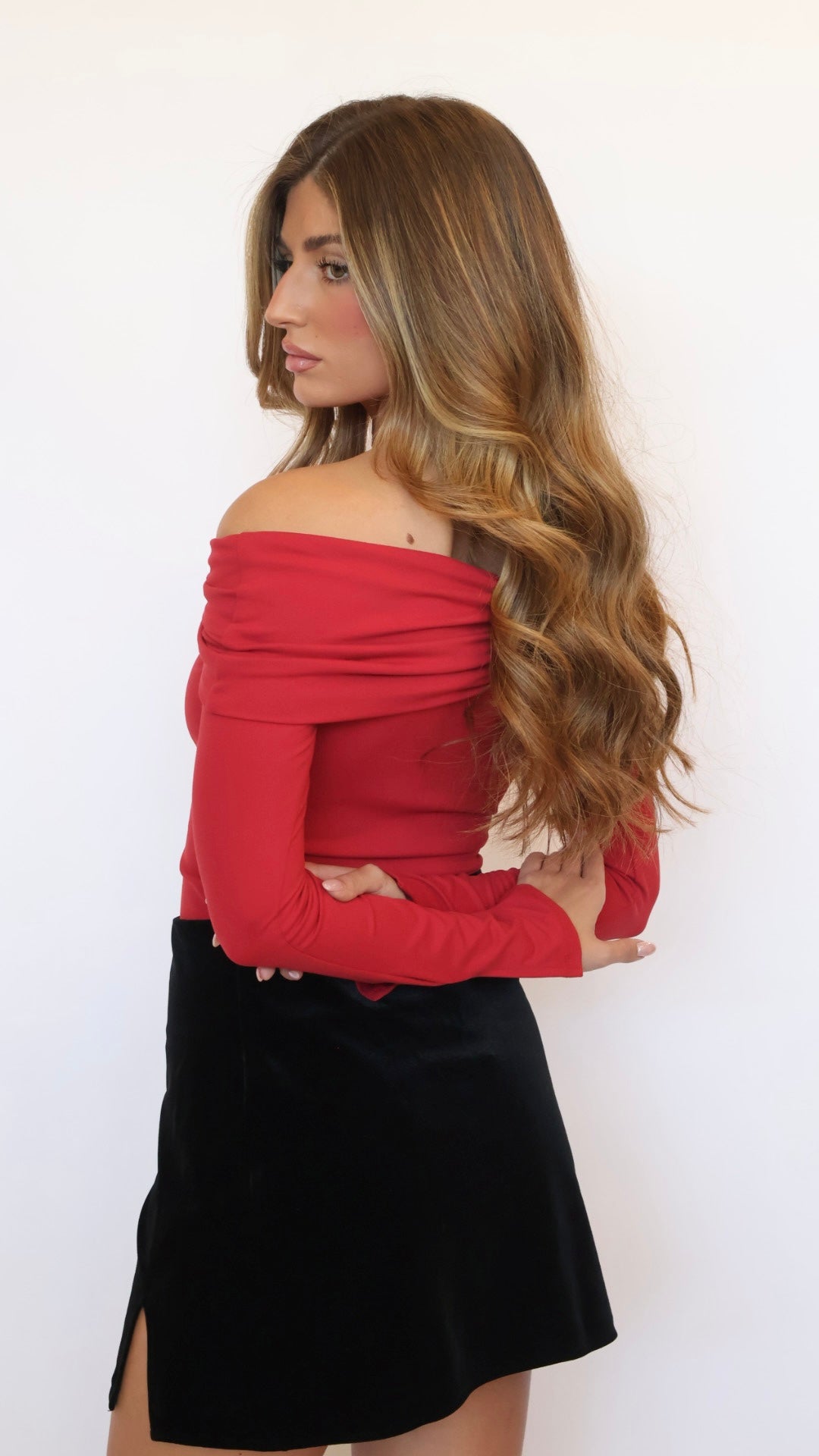 Off Shoulder Twist Front Top