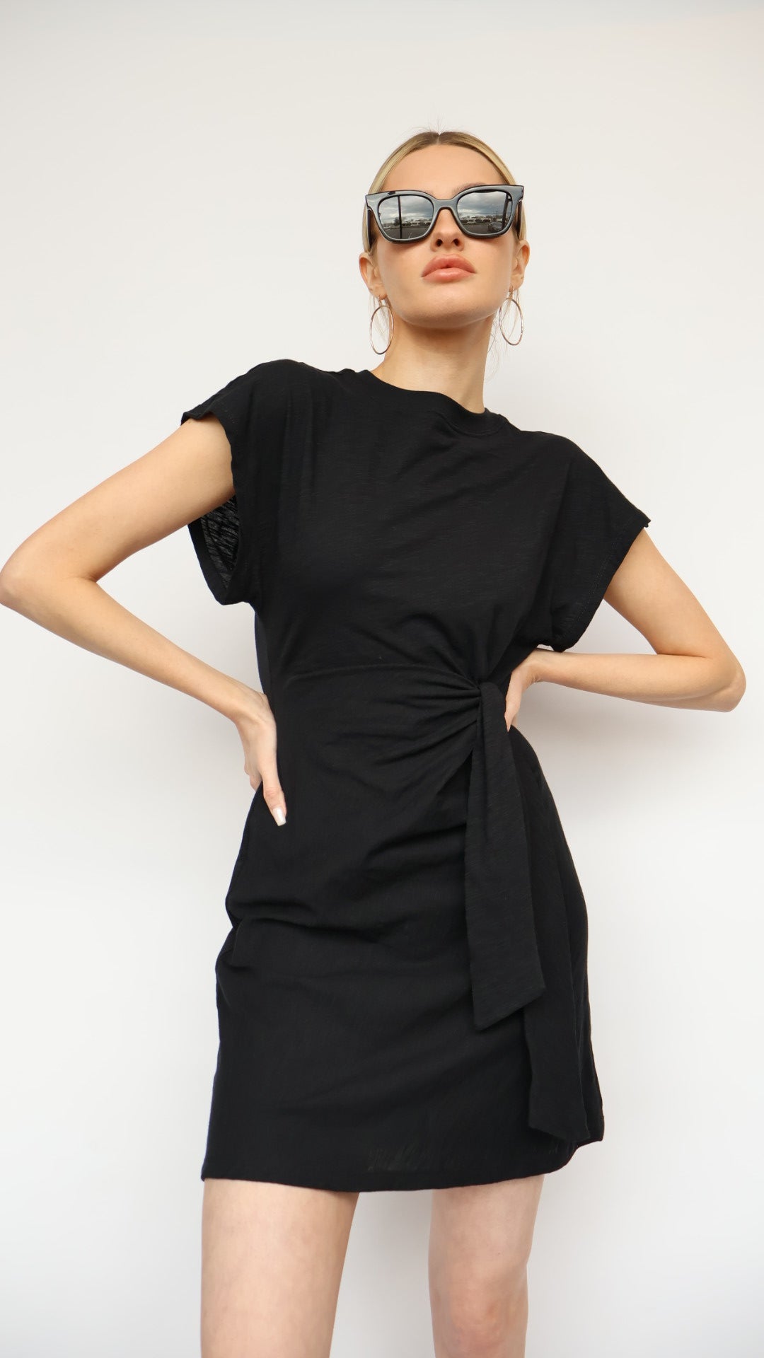 Side Tie Midi Dress