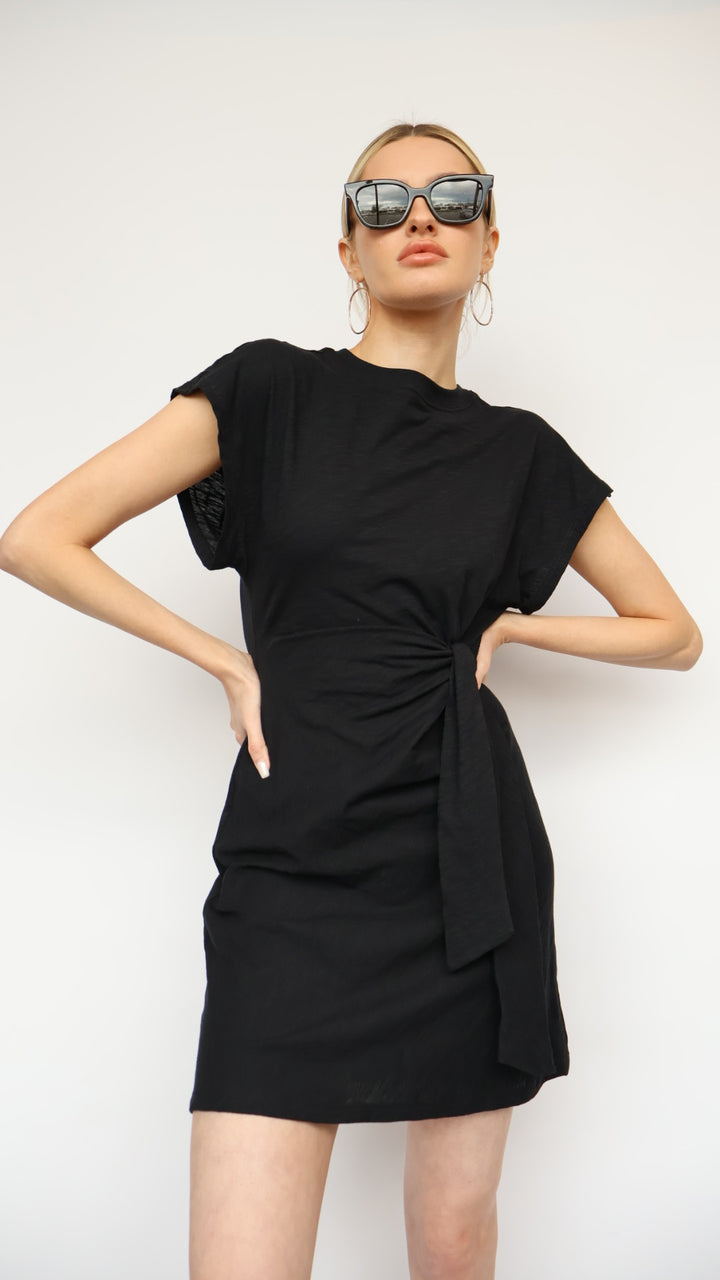 Side Tie Midi Dress