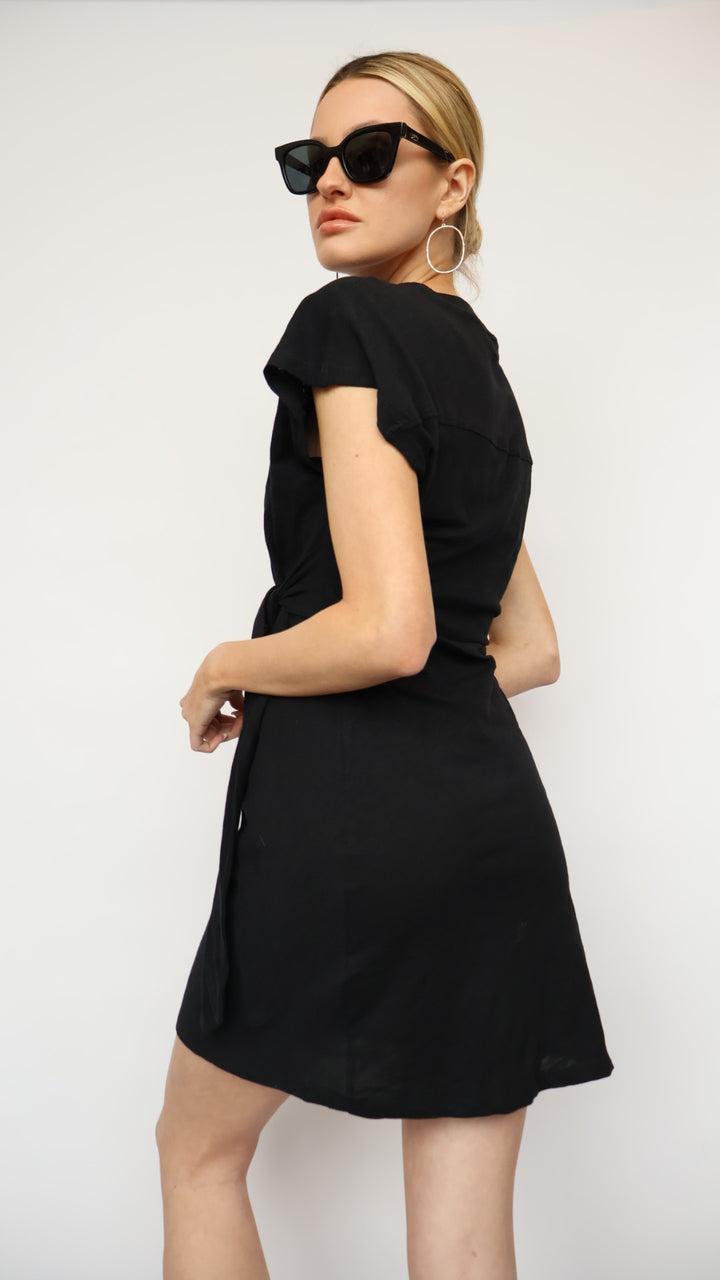 Side Tie Midi Dress