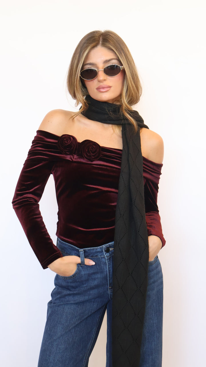 Diamond Pattern Solid Knit Winter Scarf
