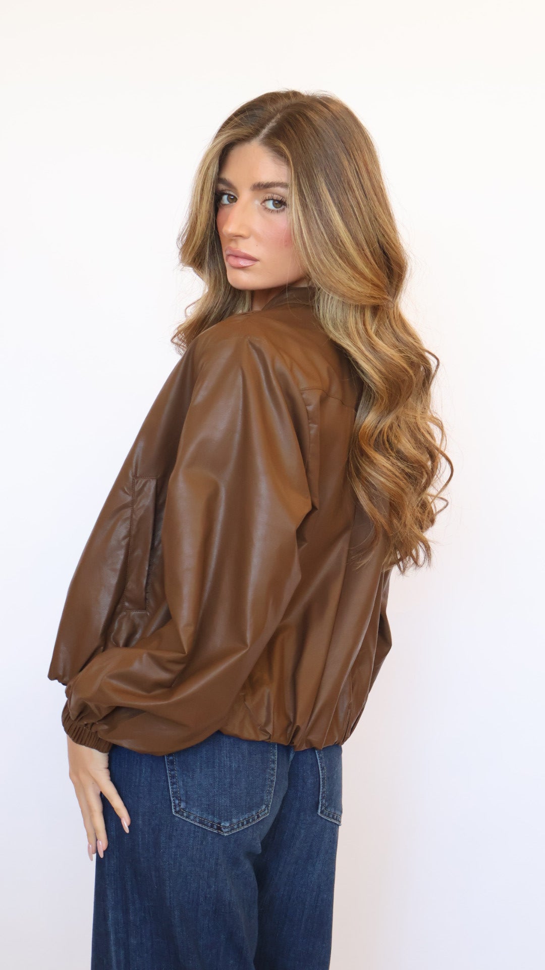 Pinch Vegan Leather Bomber Jacket