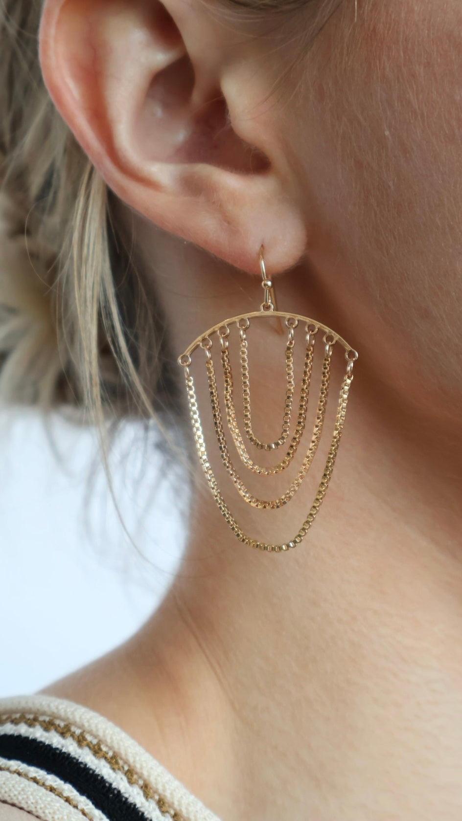 Box Chain Drop Earrings