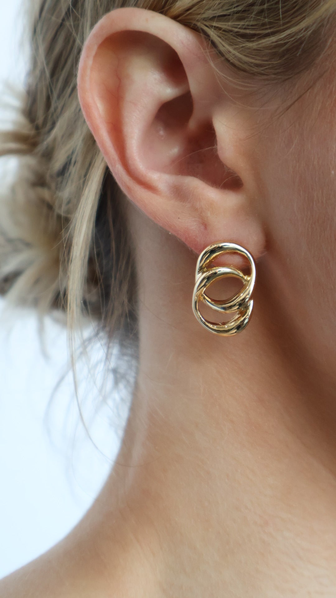 Double Stud Dangle Earrings