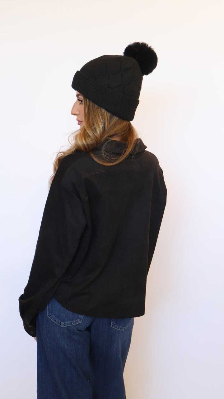 Knit Winter Beanie With Pom Pom