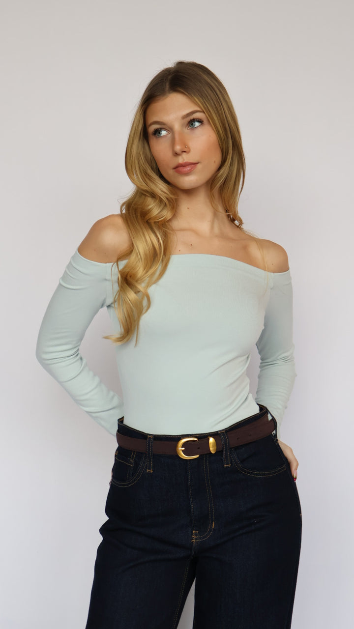 Fitted Off The Shoulder Top