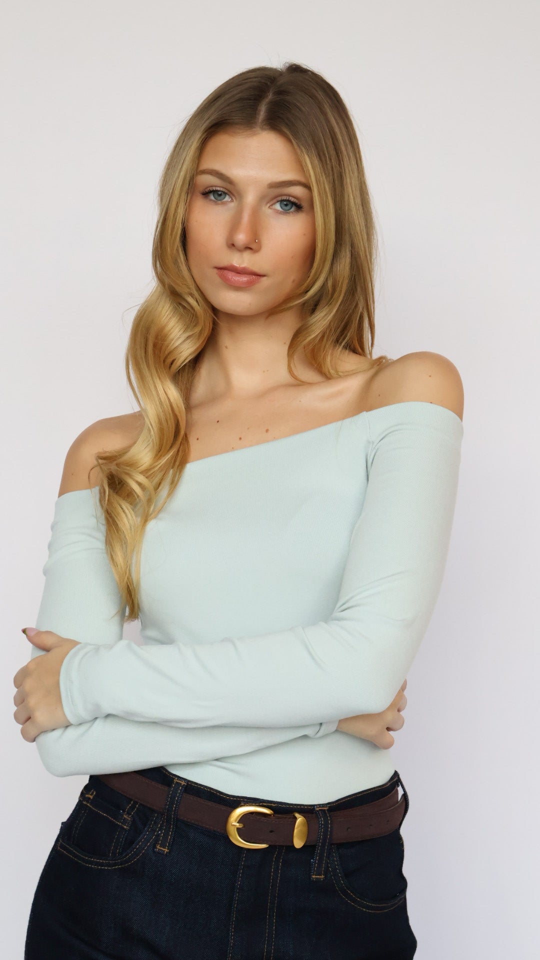 Fitted Off The Shoulder Top