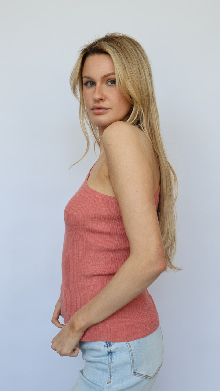 One Shoulder Knit Tank