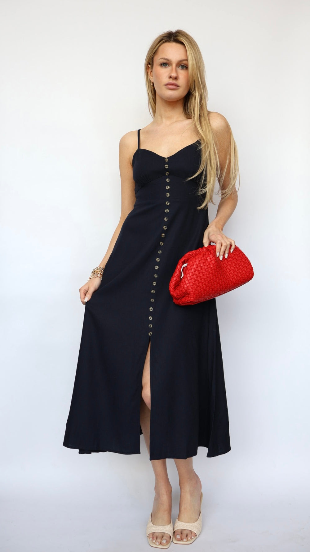 Button Front Maxi Dress