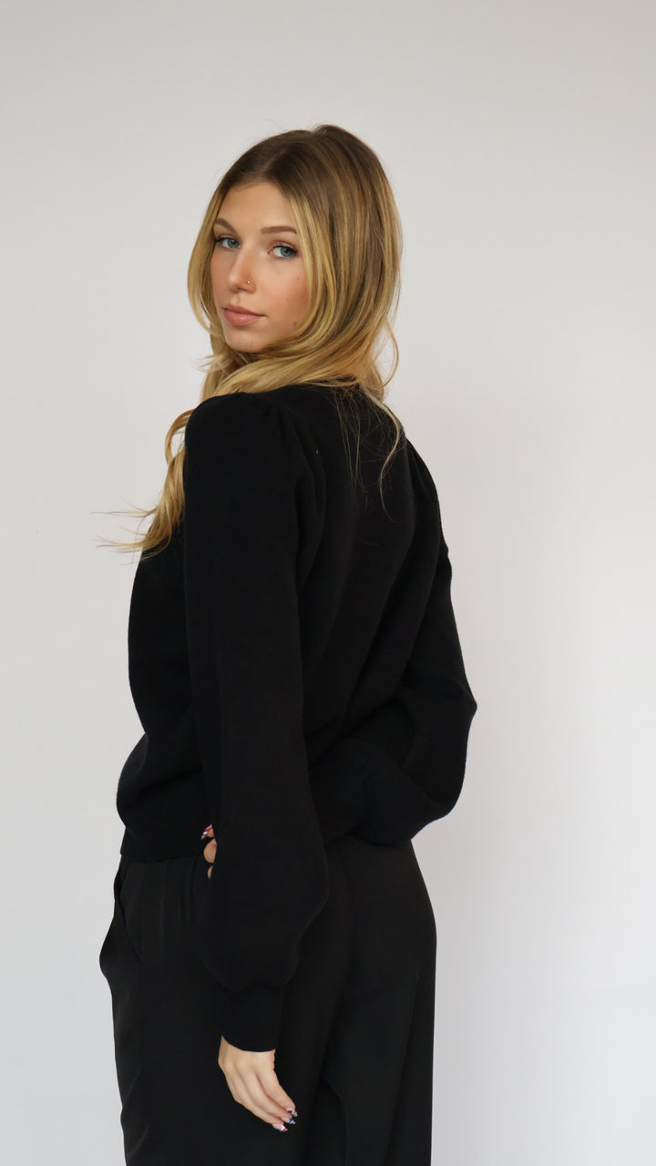 Rhinestone Bow Detail Knit Cardigan