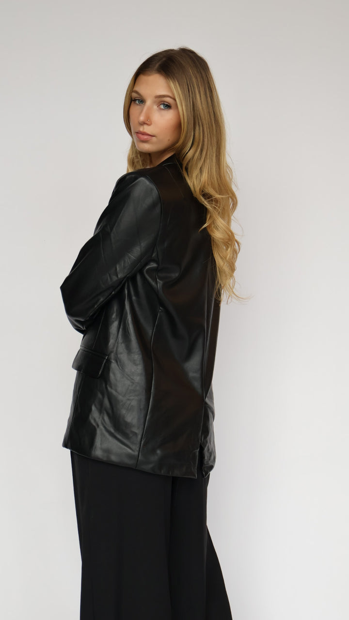 Generation Oversized Boyfriend Vegan Leather Blazer