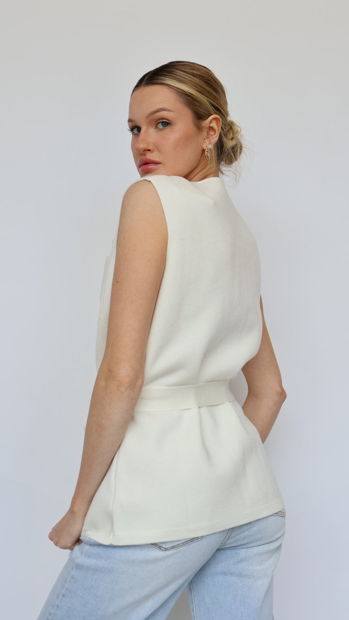 Simone Sleeveless Knit Jacket