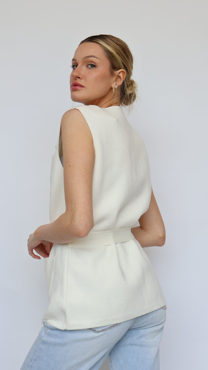 Simone Sleeveless Knit Jacket