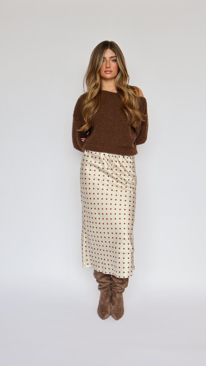 Satin Polka Dot Skirt