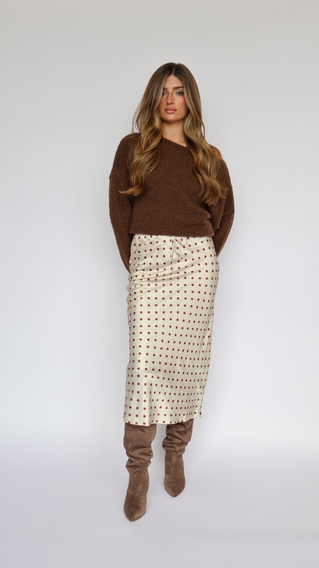 Satin Polka Dot Skirt