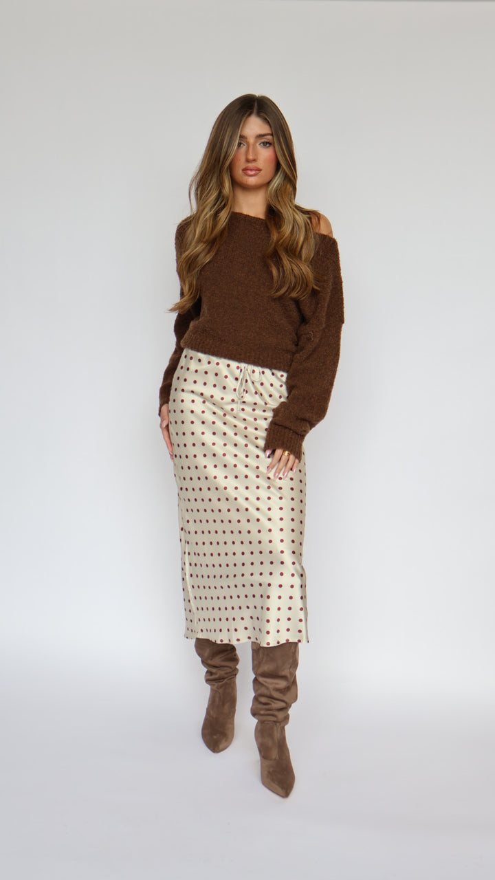 Satin Polka Dot Skirt