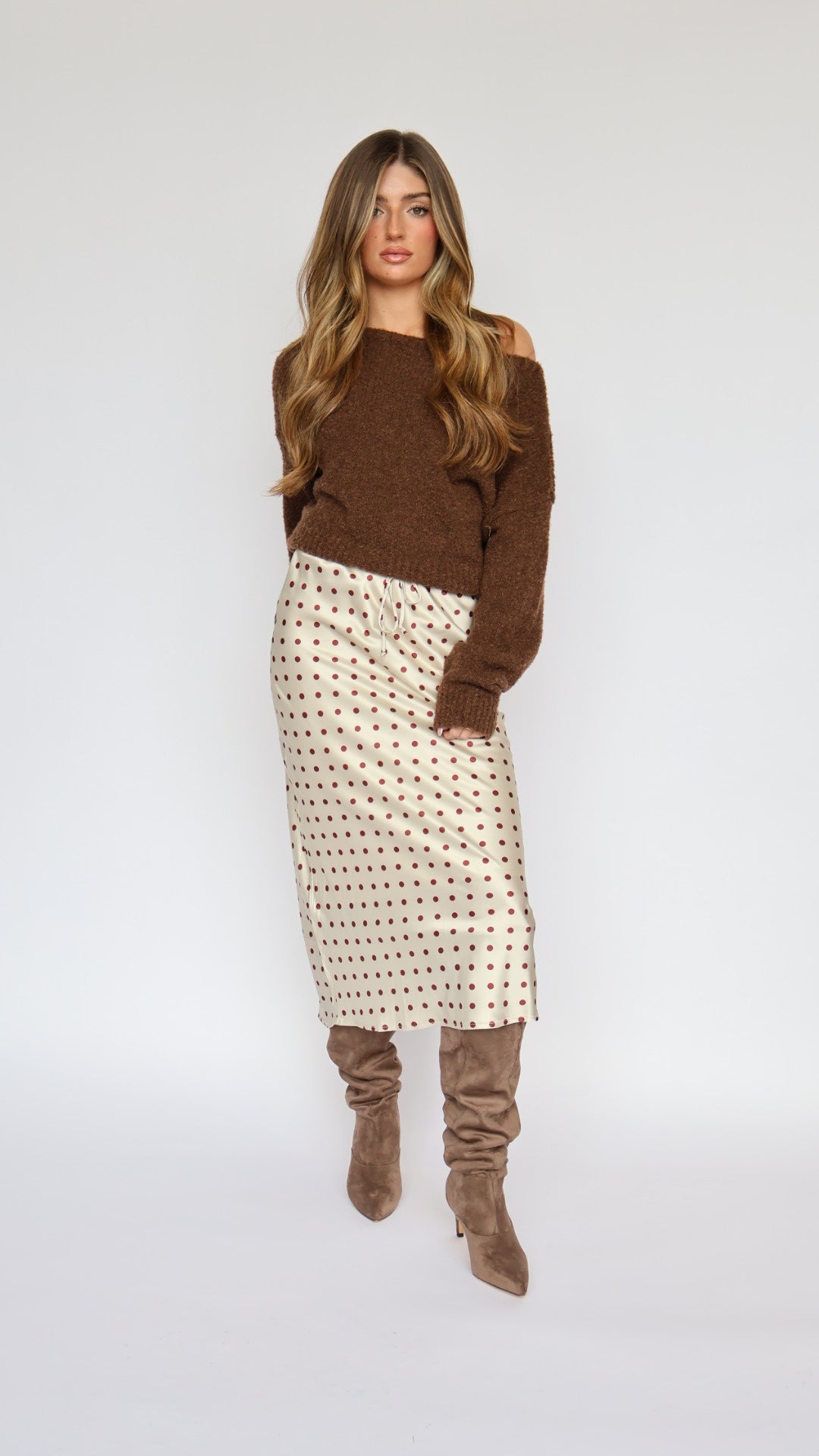 Satin Polka Dot Skirt