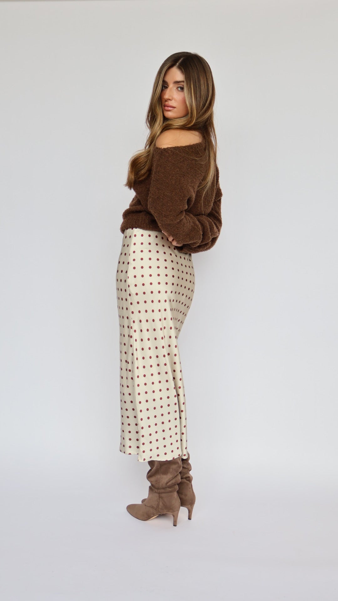 Satin Polka Dot Skirt