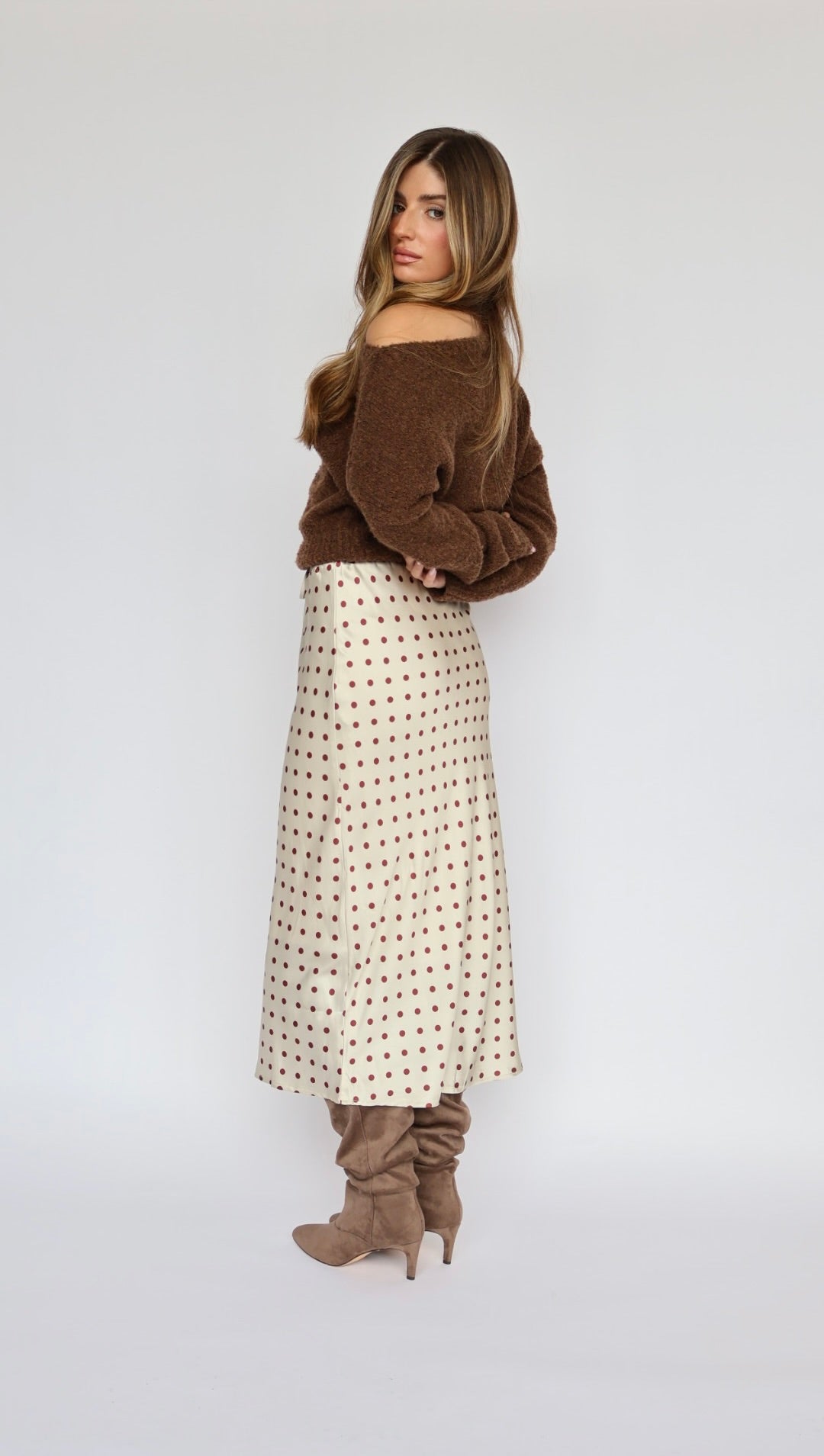 Satin Polka Dot Skirt