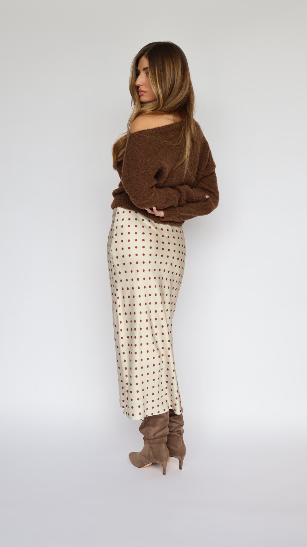 Satin Polka Dot Skirt