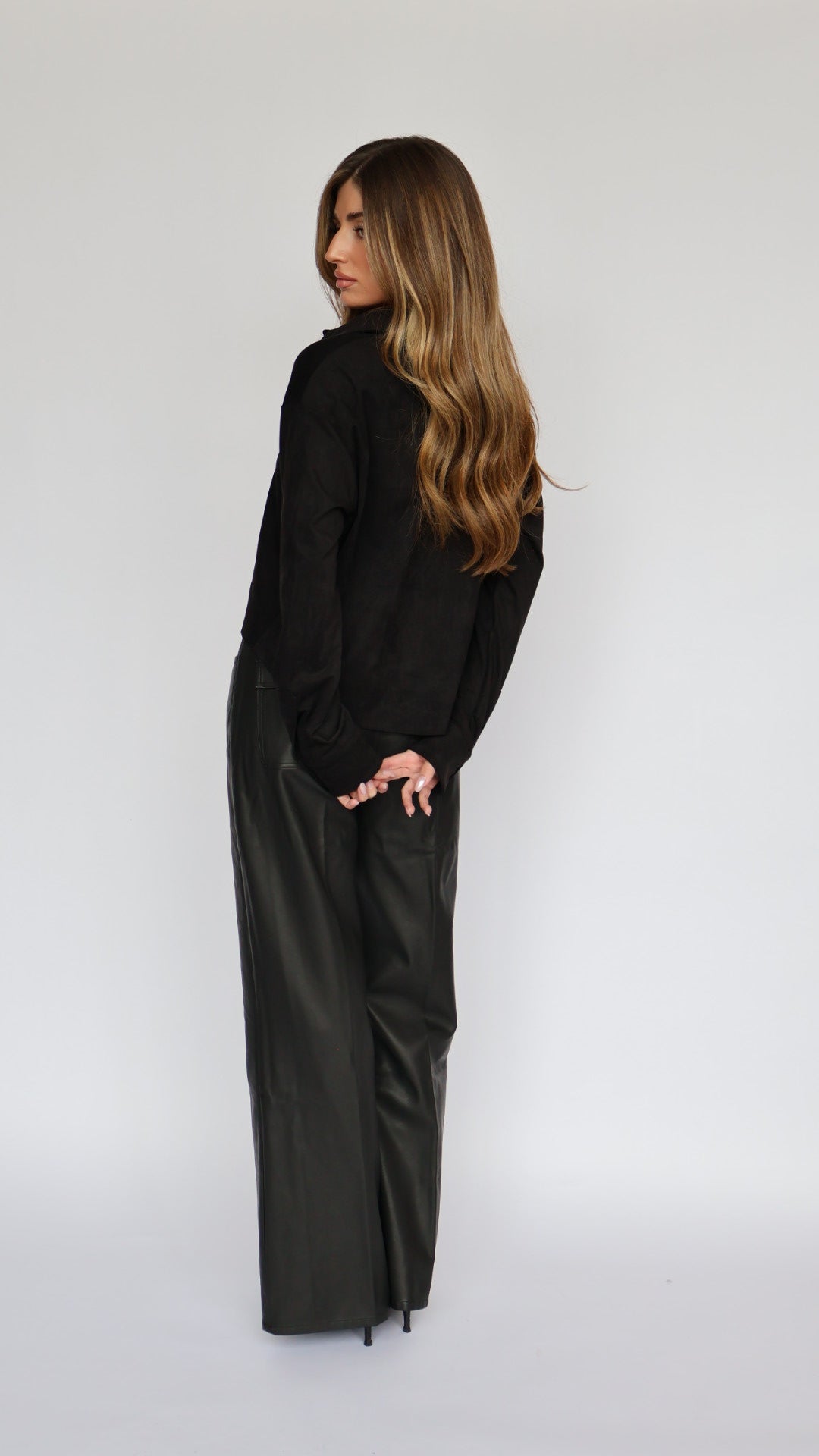 Vegan Suede Button Down