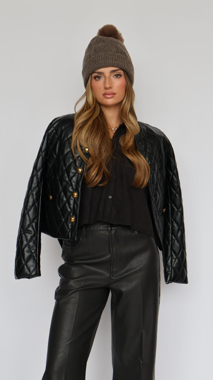 Dear John Denim Bonheur Quilted Vegan Leather Jacket