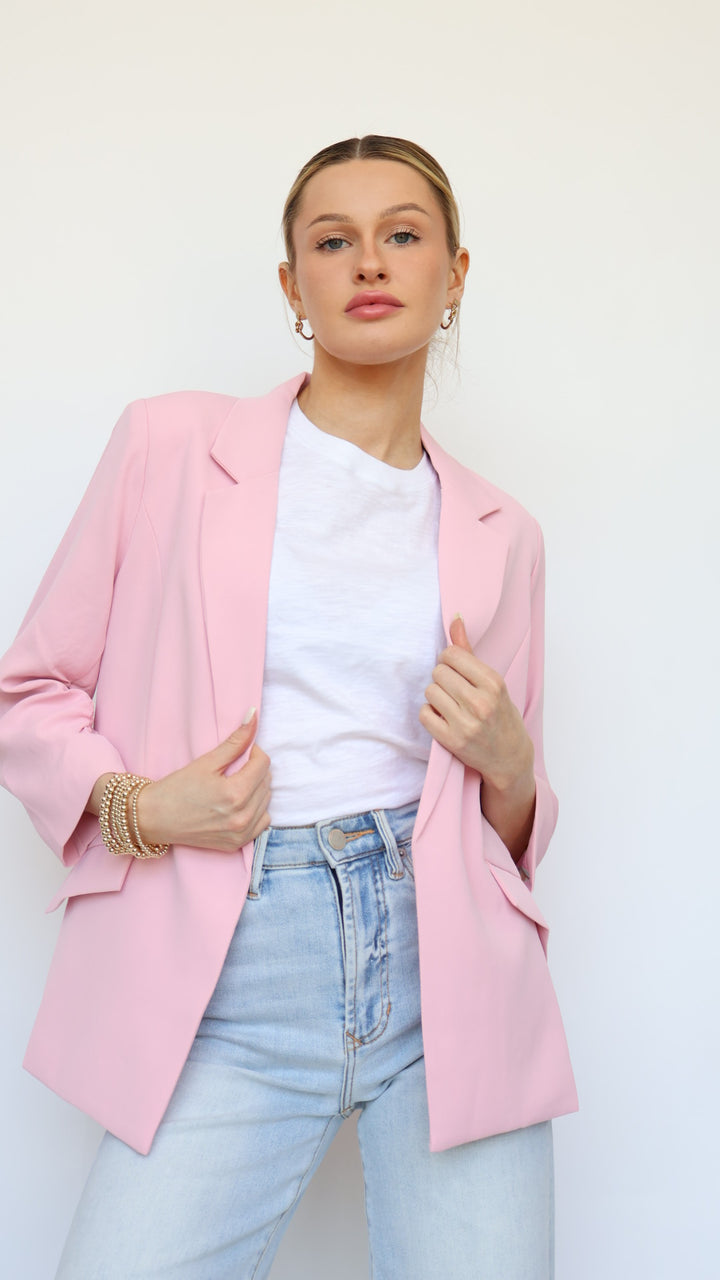 Ruched Sleeve Blazer