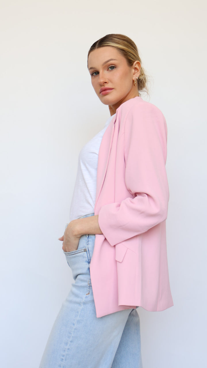 Ruched Sleeve Blazer