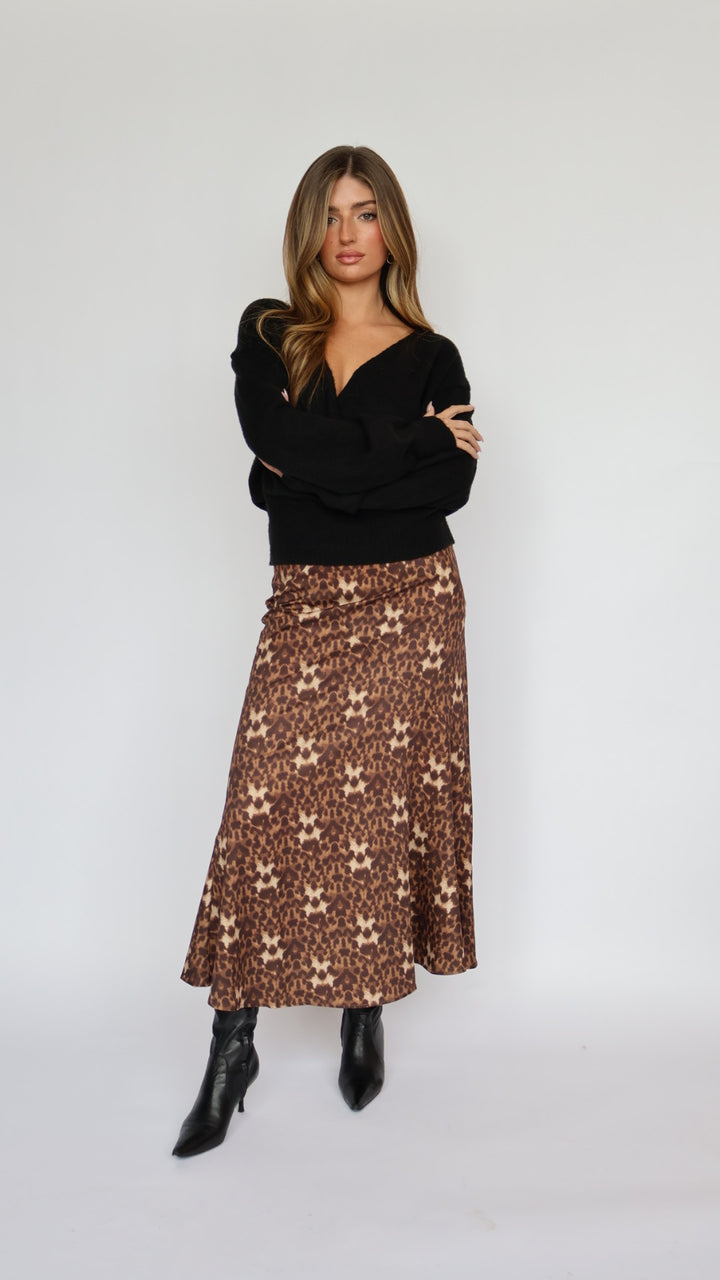 Leopard Midi Skirt
