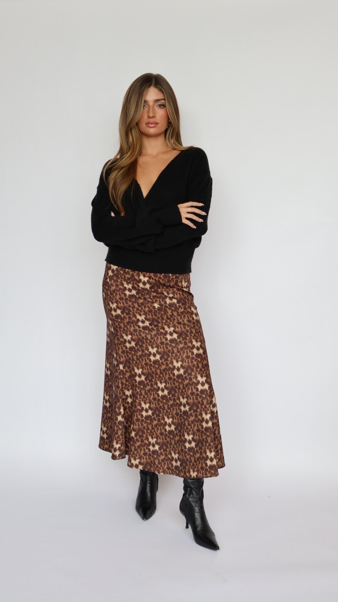 Leopard Midi Skirt