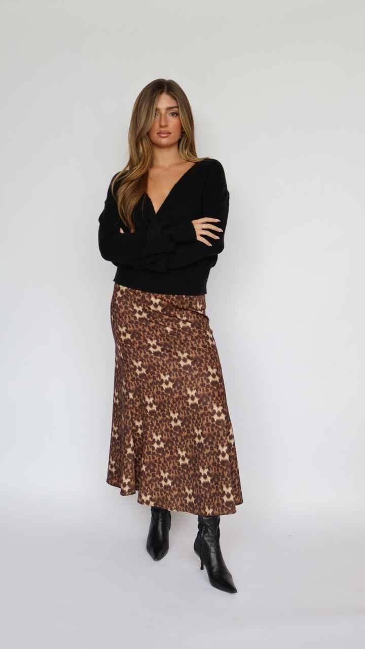 Leopard Midi Skirt