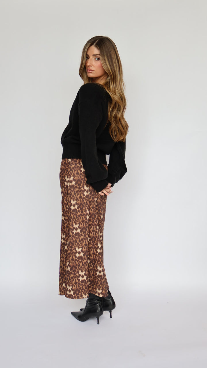 Leopard Midi Skirt